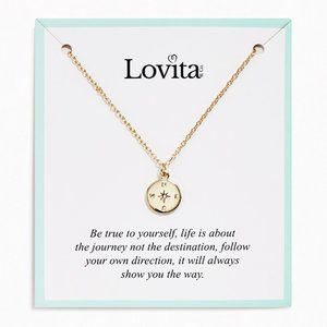 NEW LOVITA JEWELRY Never Lost Necklace Gold Compass NWT!